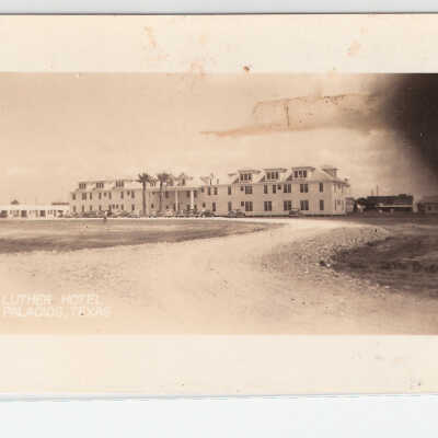 Luther Hotel W/ circle drive, post card
