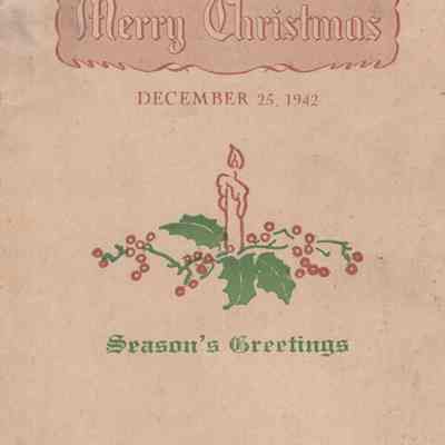 Merry Christmas Dinner Menu