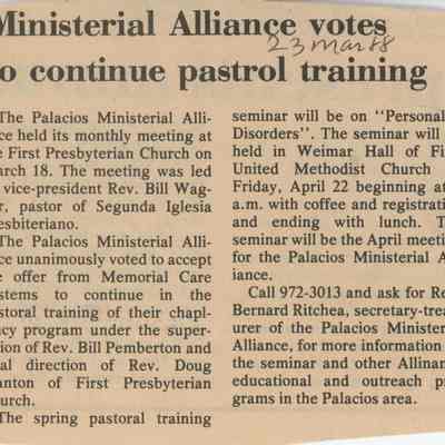 Ministerial Alliance votes to continue pastrol training