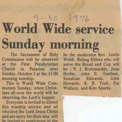 World Wide Service Sunday Morning
