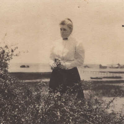 Woman viewing the plants