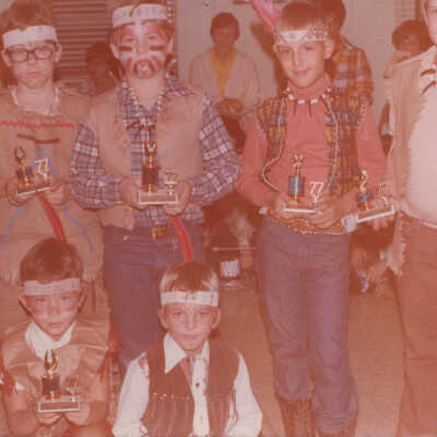 Boys dressed as Indians