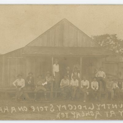 A Country Grocery Store on a Rainy Day at Ashby, Texas