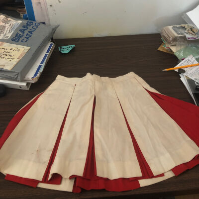 White and Red Cheer Skirt
