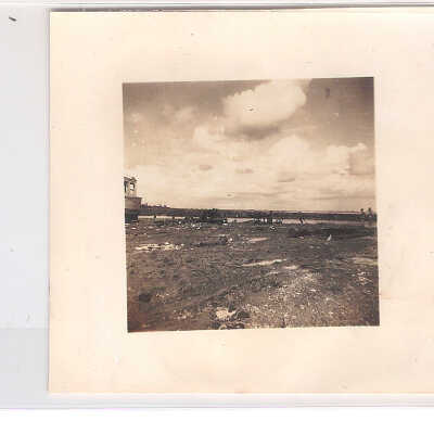 Hurricane debris along the water