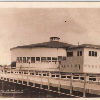 Pavilion, post card, showing Back of Pavilion & restaurant