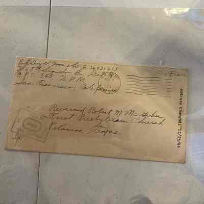 Envelope for Guy N. Houston Letter to Reverand [sic] Robert M. McGehee