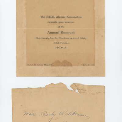 PHS Alumni Association Invitation