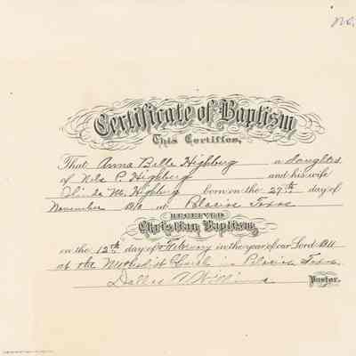 Certificate of Baptism