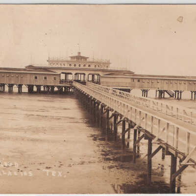 Pavilion, post card, View from shore