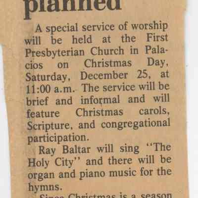 Christmas Program Planned