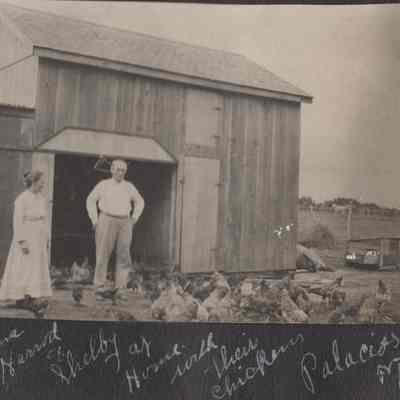 Mamma Harrod and Shelby at Home with their Chickens