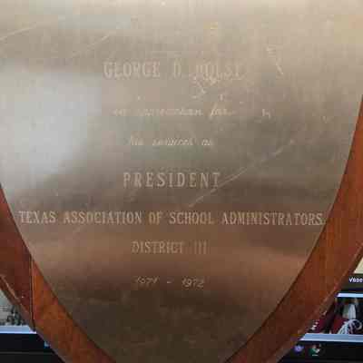 George Holst in appreciation of his service