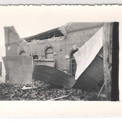 Emmons Building Damaged from Hurricane