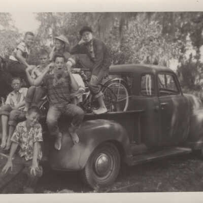 Boys in the back of pick-up