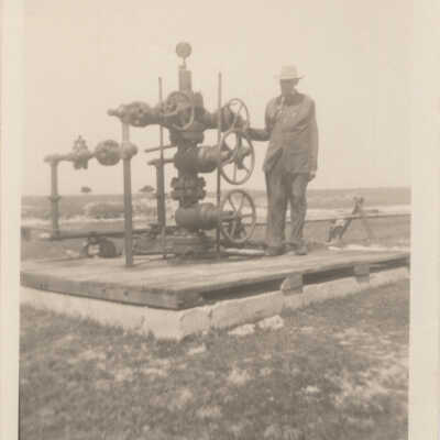 C.E. Foley at the Foley Oil Well