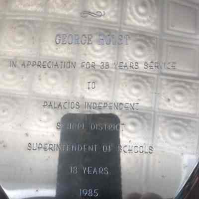 Plaque to George Holst 1985