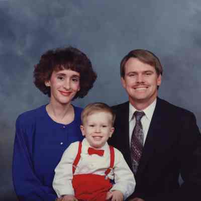 Louise Dilworth, her husband, and son