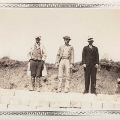 Men standing on the constructed Seawall