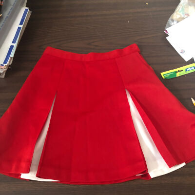 Red & White Cheerleader Skirt