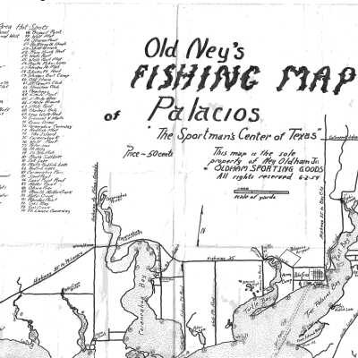 Old Ney's Fishing Map of Palacios
