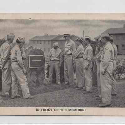 Postcard "In Front of the Memorial" postmarked 4 Nov. 1944
