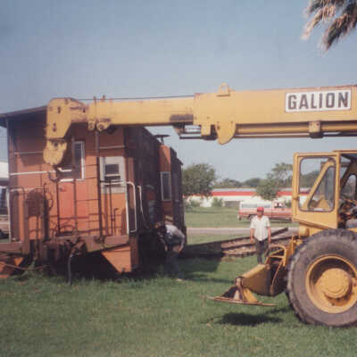 Installing Caboose at Railroad Park