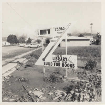 Palacios Library Building Fund Signage