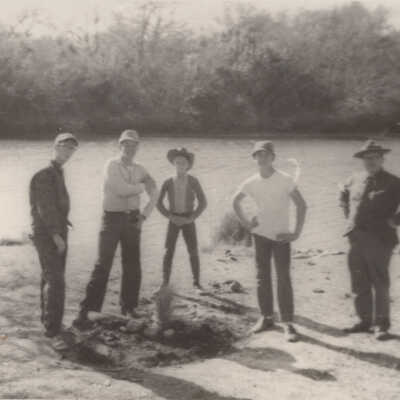 A group of boys camping