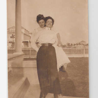 Opal Price porch, two Ladies