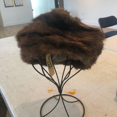 Brown Fur Hat with Satin Lining