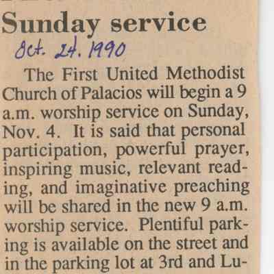 First UMC adds Sunday service