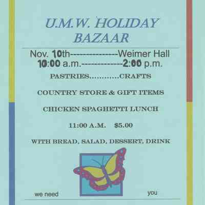 U.M.W. Holiday Bazaar
