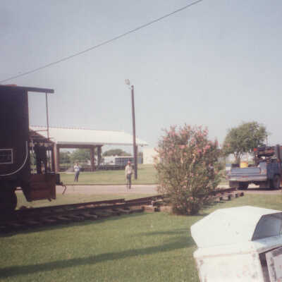 Installing Caboose at Railroad Park