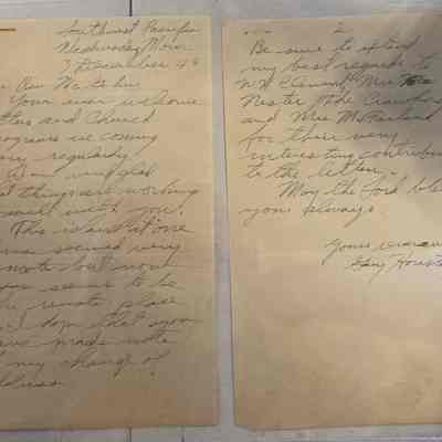 Letter Guy Houston to Rev Mc Gehee 3 Dec. 1944