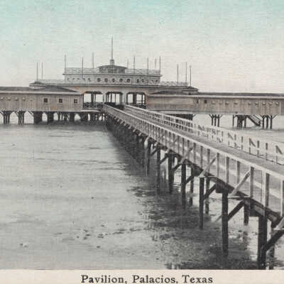 Pavilion, post card,View from shore