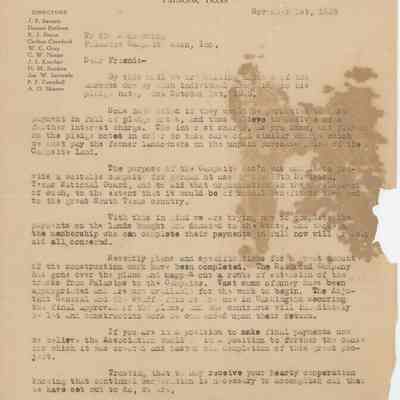 Palacios Campsite Association, Inc. Correspondence