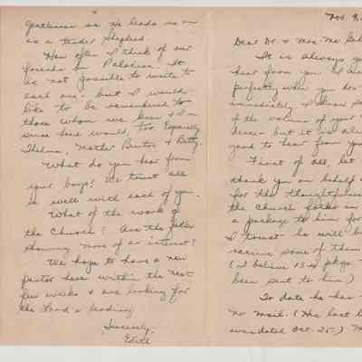 Letter Edith to Dr. & Mrs. McGehee, 9 Nov. 1944