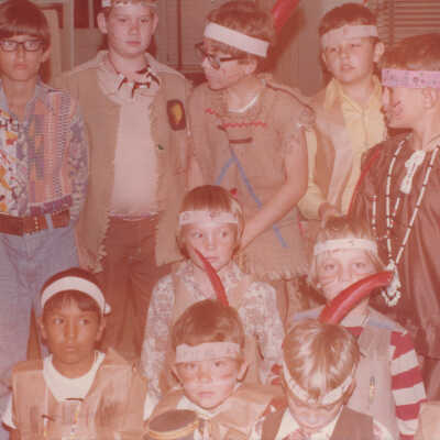 Boys dressed as Indians