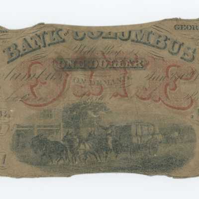 Bank of Columbus One Dollar Bill