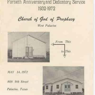 Fortieth Anniversary Dedicatory Service 1932-1972