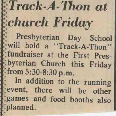 Track-a-Thon at church Friday