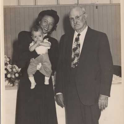Mrs. Ragusin, baby Martin, and Dr. Wagner