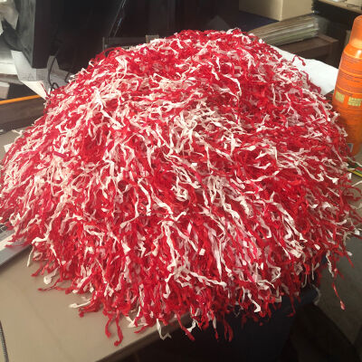 Red & White Pom Poms