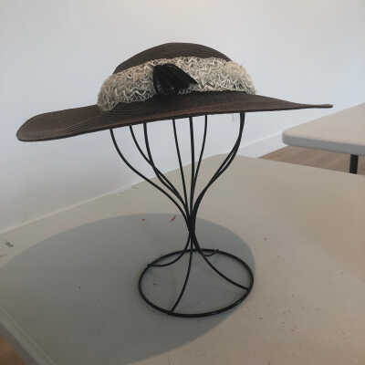 Brown Straw Hat with Ribbon