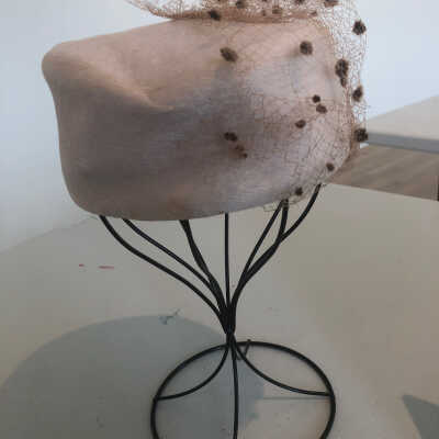 Pink Wool Hat with Fishnet