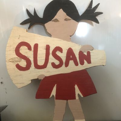 Wooden Cheerleader named Susan