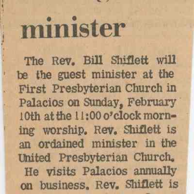 Rev. Shiflett to be guest minister