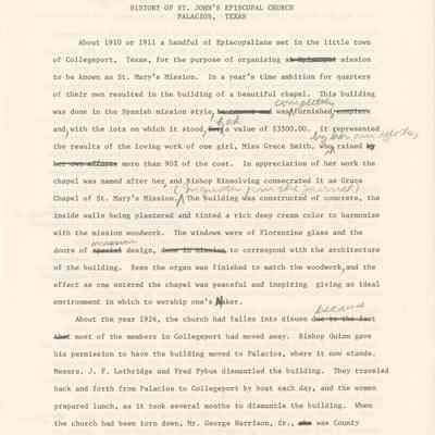 History of St. John's Episcopal Church
