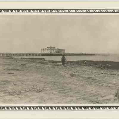 Pavilion & sea wall construction from West shore